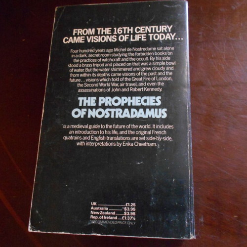 Nostradamus Prophecies book used, English text, 1979 edition, 432 pages