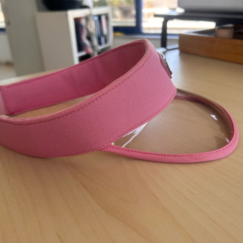 Prada pink visor hat with transparent shield like new, size M