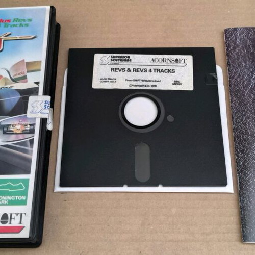 Revs & Revs 4 Tracks like new, BBC Micro, disk, clam box
