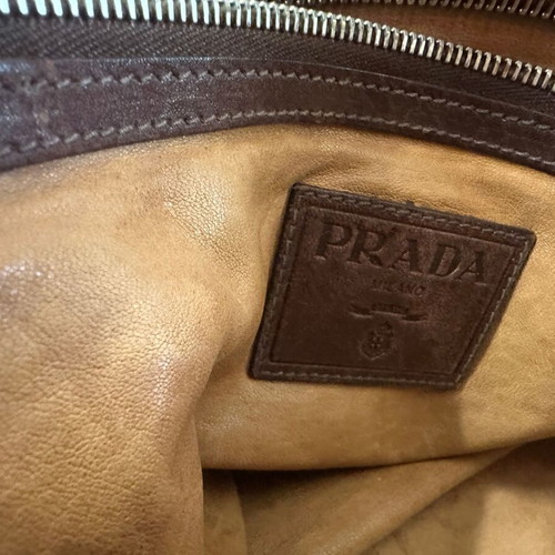 Prada messenger bag, genuine leather, brown