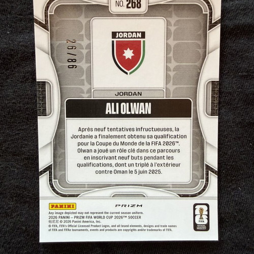 2026 Panini Prizm FIFA Soccer World Cup Ali Olwan RC card new