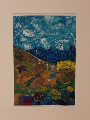 Ακρυλικό σε cardboard 20x30cm με κορνίζα 30×40εκ καινούργιο