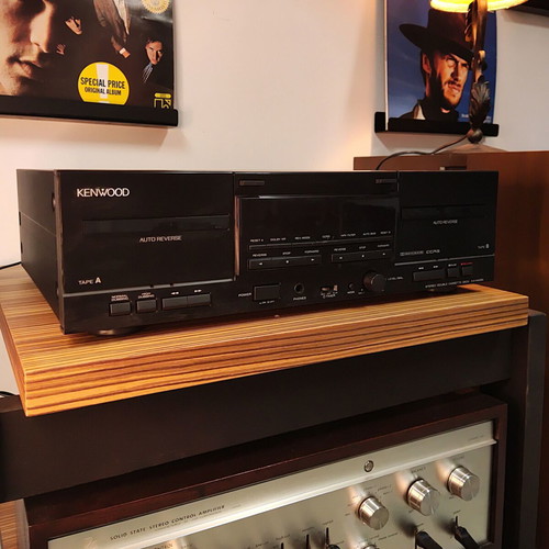 Kenwood KX-W4080 Vintage Double Cassette Deck used, black