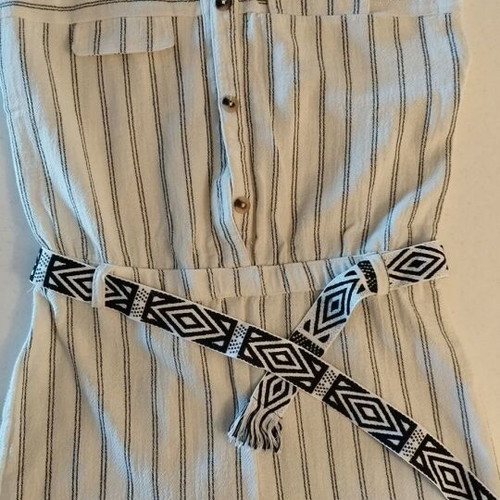 Girls' short jumpsuit like new, beige and white