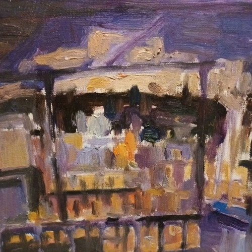 Authentic painting used on canvas 12x12 cm