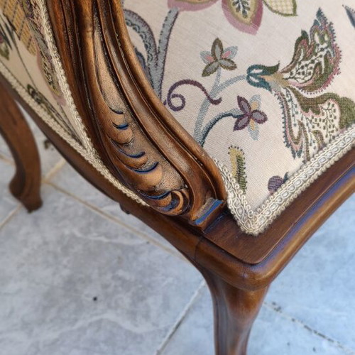 Pair of armchairs with handmade carving like new