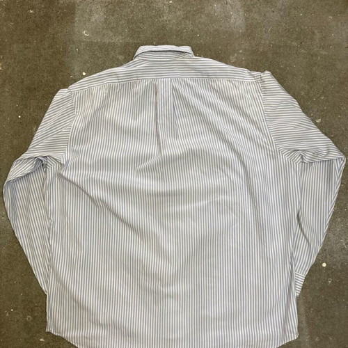 Ralph Lauren light blue and white pinstripe long sleeve shirt, XL, 2 pockets