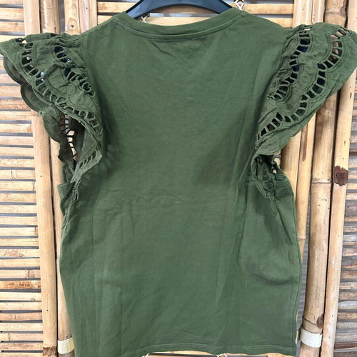 My Jewellery Green Ruffle Sleeve Top Size S like new