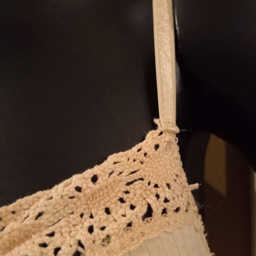 Vintage cotton lace bodysuit M/L, new, grey and beige