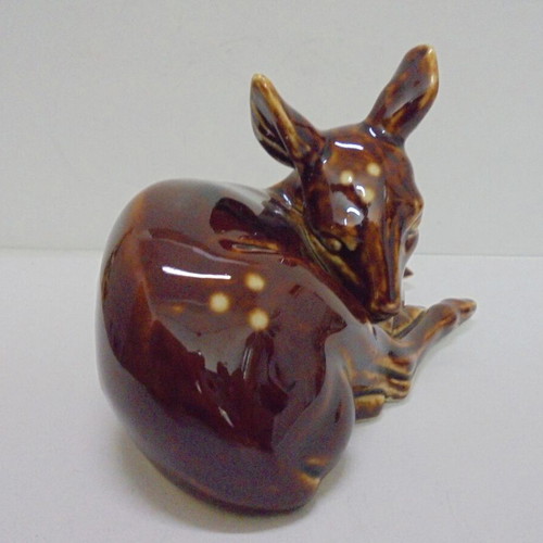 Porcelain deer figure used vintage decoration