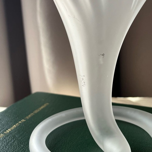 Vintage Stiver Italy decorative vase 1970s used, frosted art glass