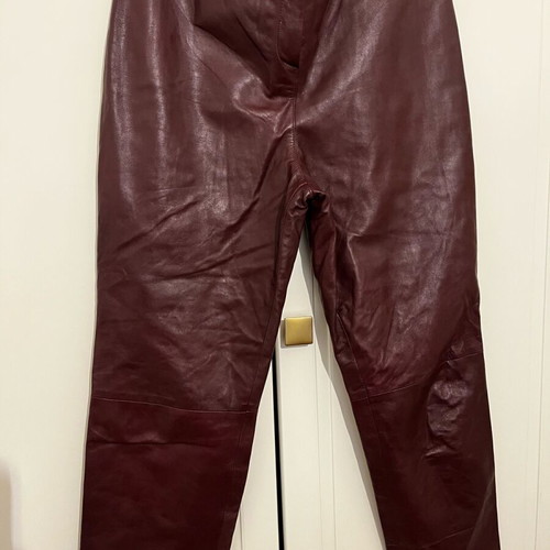 Leather pants Studio 83 like new, size M, burgundy