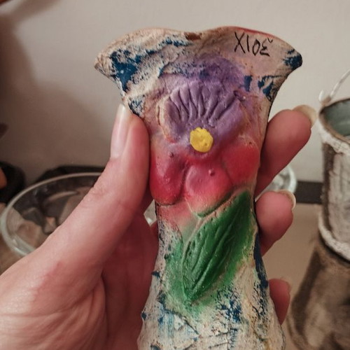 Small handmade decorative vase used, vintage