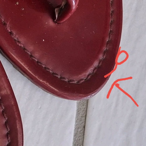 Flat red sandals used, size 37.5, made in Italy