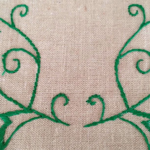 Set of 2 linen embroidered table runners new, traditional Balkan design