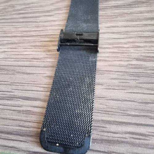 Oozoo Vintage Quartz Total Black Watch used with Mesh Bracelet