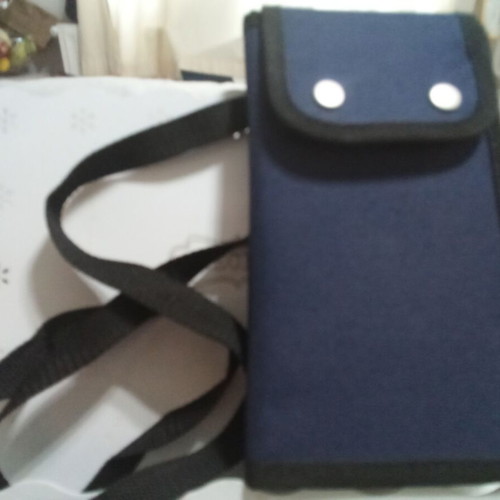 Waist bag new dark blue and black fabric