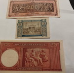 Drachma banknotes used, old Greek collectible