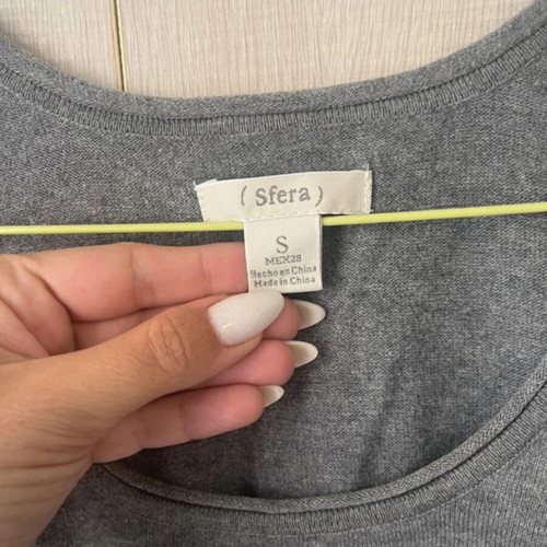 Sfera gray short-sleeve blouse like new, size S
