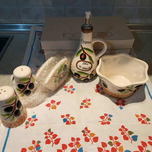 Cyprus dinner set sealed, new