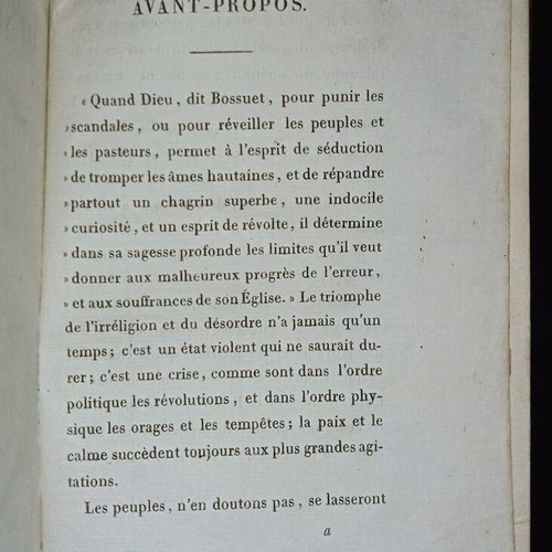 Old French book philosophy Christianity used, leather-bound