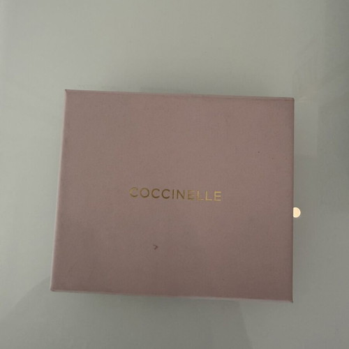 Coccinelle Metallic Soft Leather Card Holder, rich crimson red