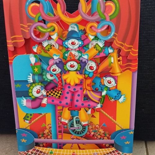 Santoro London Big Top Clowns 3D Swing Card new