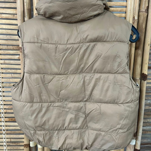 Reversible beige and brown puffer vest, size S