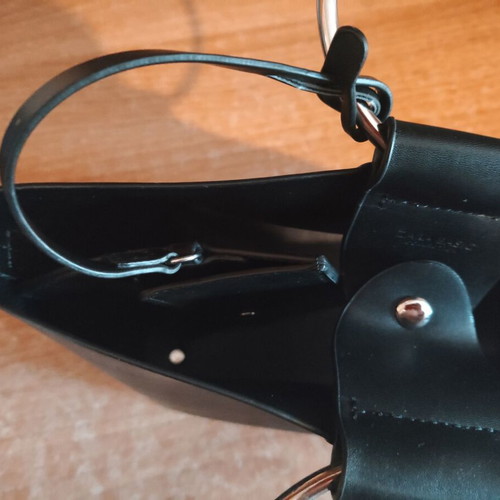 Zara mini tote bag like new, black with silver handles