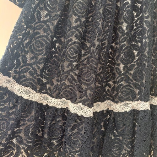 ZIC ZAC Black Boho Lace Tunic Dress One Size like new