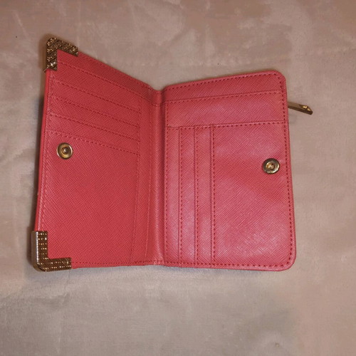Coral wrist wallet like new synthetic leather