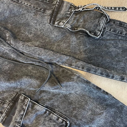 Cargo women's pants new, black denim, size 34