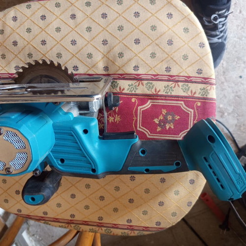 Cordless circular saw with two batteries and charger