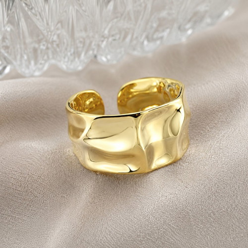 Silver S925 gold-plated statement ring