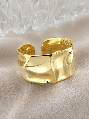 Silver S925 gold-plated statement ring