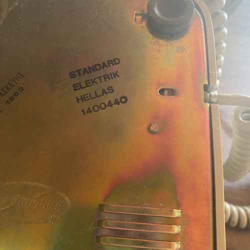 Vintage Standard Elektrik Hellas rotary phone 1982 used, beige