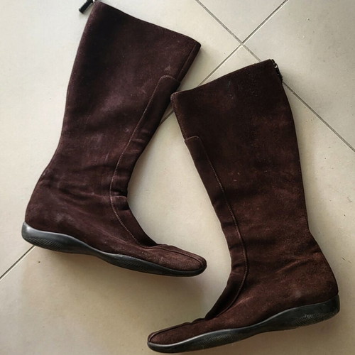 Prada Vintage 1998 Linea Rossa boots suede leather, like new