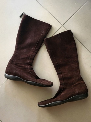 Prada Vintage 1998 Linea Rossa boots suede leather, like new
