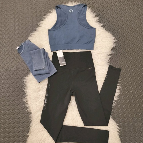 Women's Adidas Training Set 3 Pieces New, Black and Blue