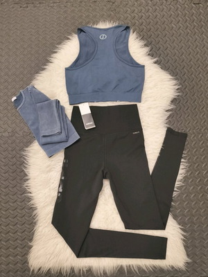 Women's Adidas Training Set 3 Pieces New, Black and Blue