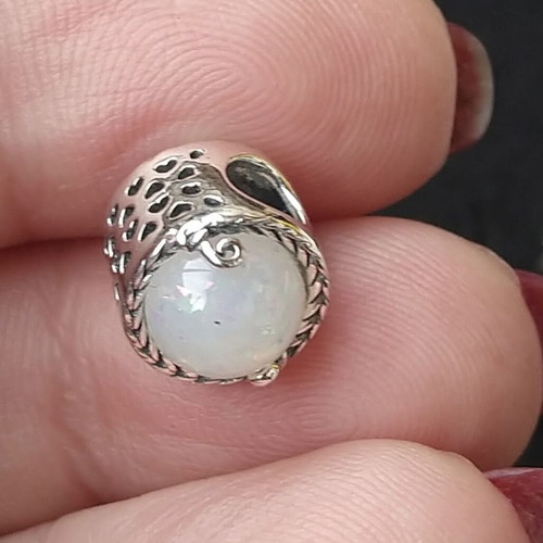 Silver Pandora Bracelet Charm with Opal s925 like new