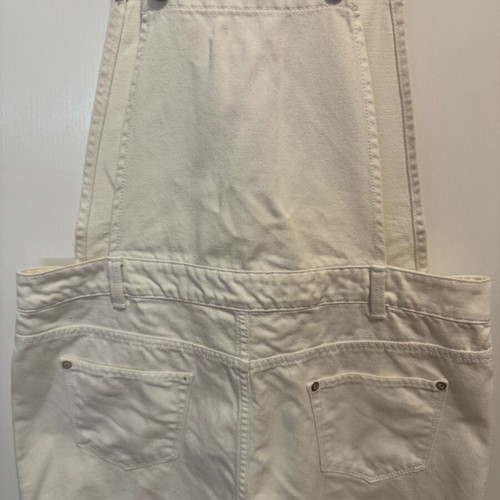 MANGO denim mini dress salopette like new, white, size M