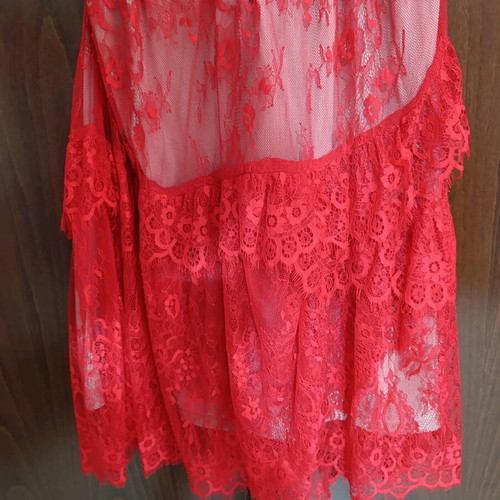 Lynne dress size 40 like new, beige and red