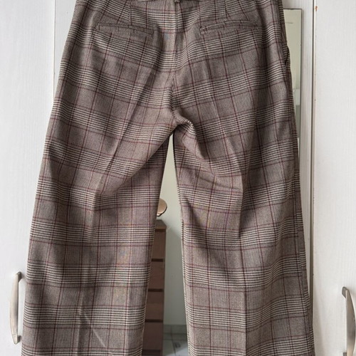 Plaid cropped culottes wide leg trousers, size S