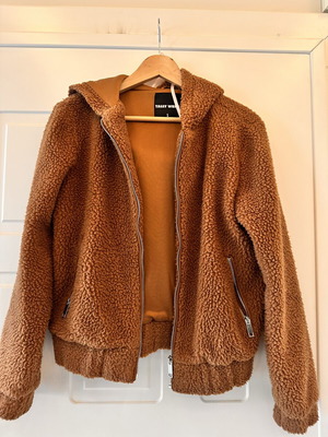 Synthetic fleece jacket, brown, size small