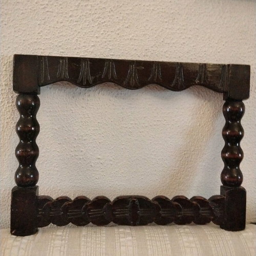 Vintage wooden carved frame used, handmade schastis heirloom 45x32 cm