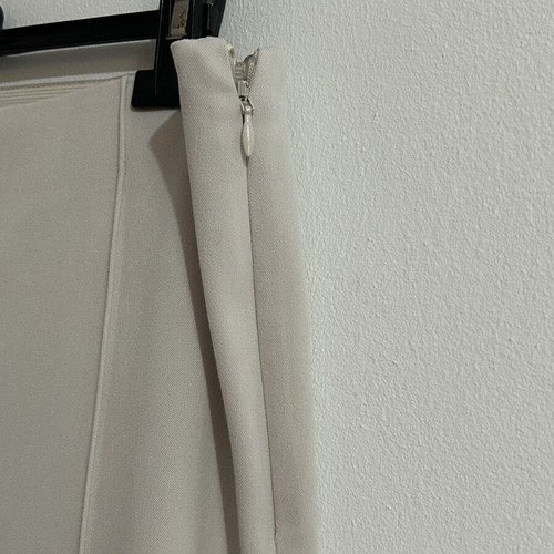H&M Light Beige Flared Crease-Front Trousers, Size EUR 44 / US 12