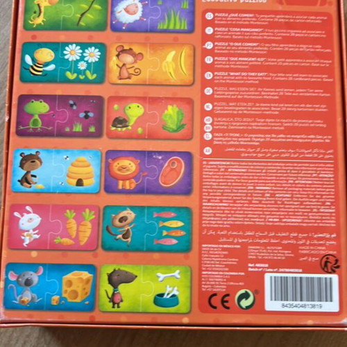 Animal's Food Montessori Puzzle 28 Pieces Like New