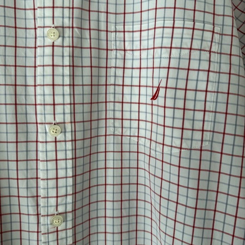 Nautica checked shirt like new, size L, white