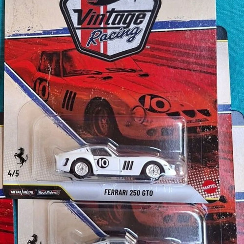 Hot Wheels Ferrari 250 GTO #4 White Car Culture Vintage Racing Set of 2 new